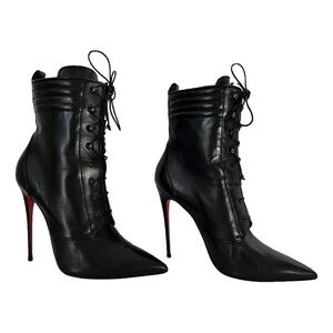 Christian Louboutin Black Leather Heeled Boots